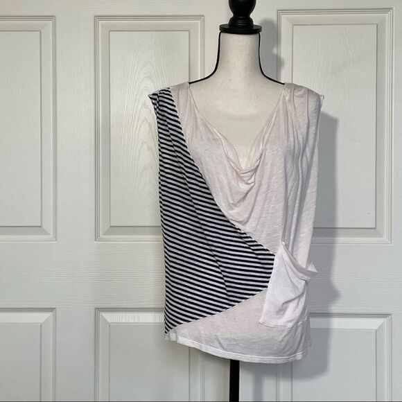 Rebecca Beeson Asymmetrical Sleeveless Scoop Neck Tee, size 2 - Picture 1 of 16
